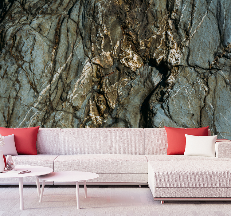 Fototapet andre teksturer og mønstre sprukket stein - Tenstickers