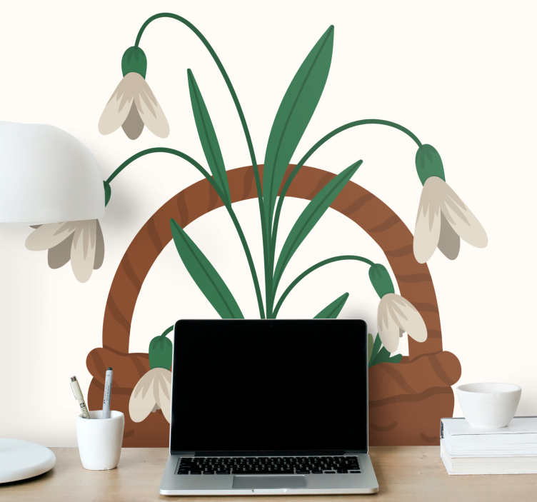 Fototapet blomster delikate snøklokker - Tenstickers