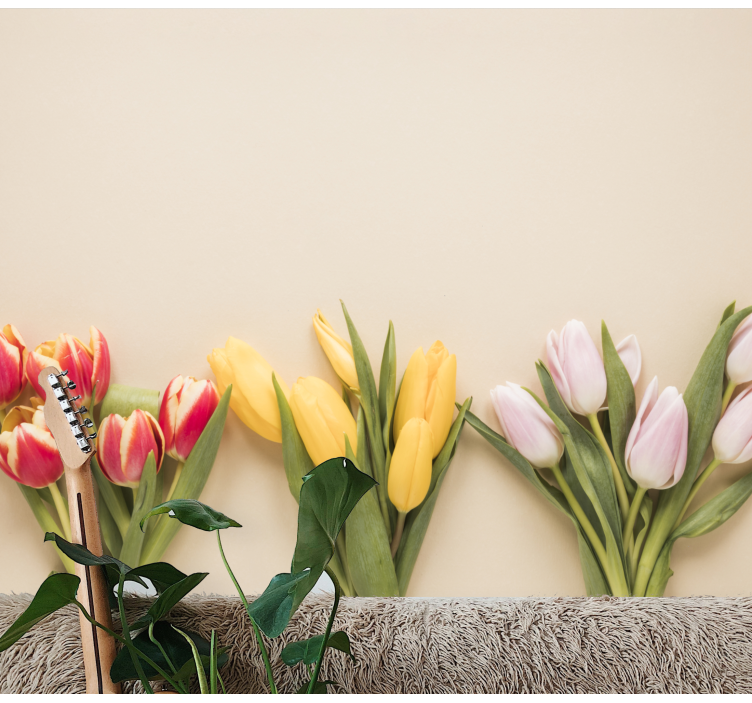 Fototapet blomster fargerik tulipanarrangement - Tenstickers