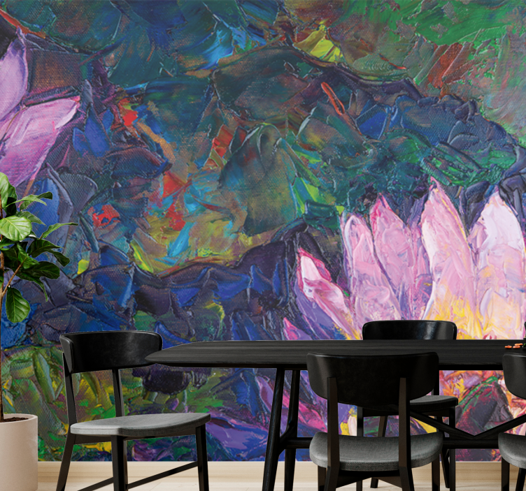 Fototapet blomster lotusblomst abstrakt - Tenstickers