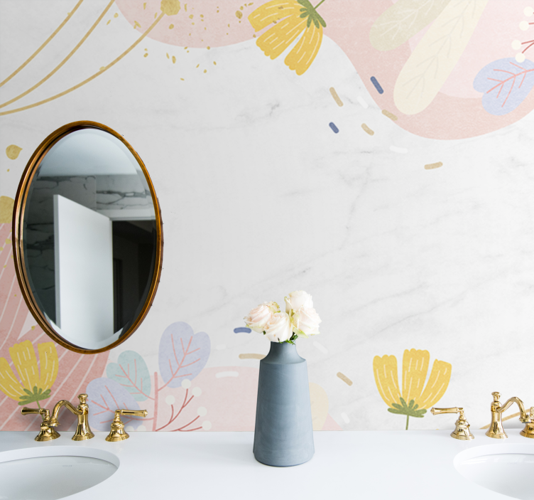 Fototapet blomster med blomsterdekorasjoner - Tenstickers