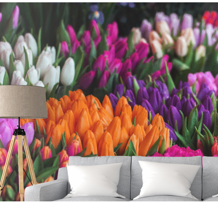 Fototapet blomster tulipanhageutstilling - Tenstickers