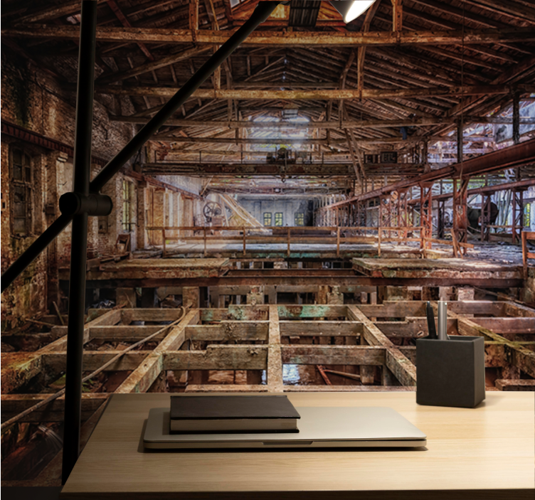 Fototapet byer forlatte industrilokaler - Tenstickers