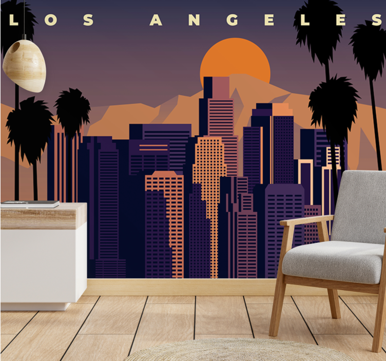 Fototapet byer los angeles skyline - Tenstickers