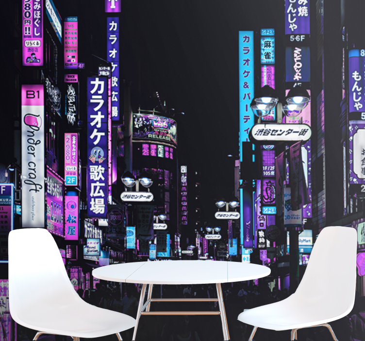 Fototapet byer neon tokyo-gater - Tenstickers