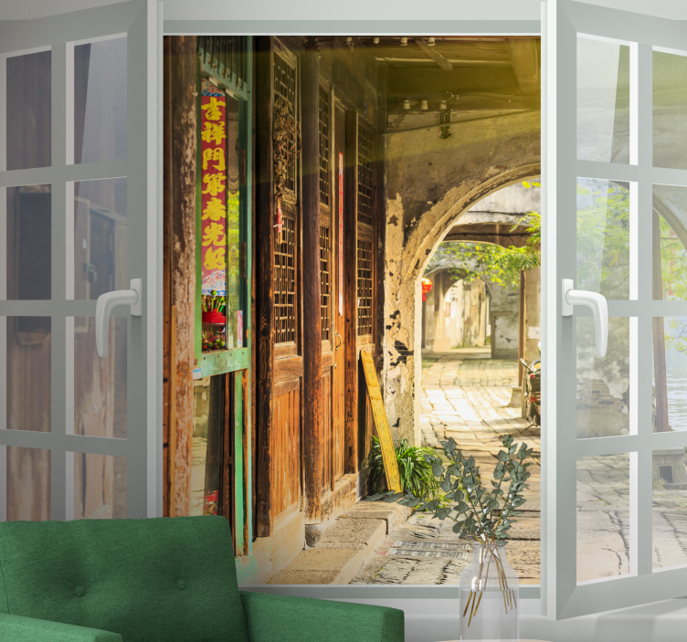 Fototapet byer sjarmerende smugscene - Tenstickers