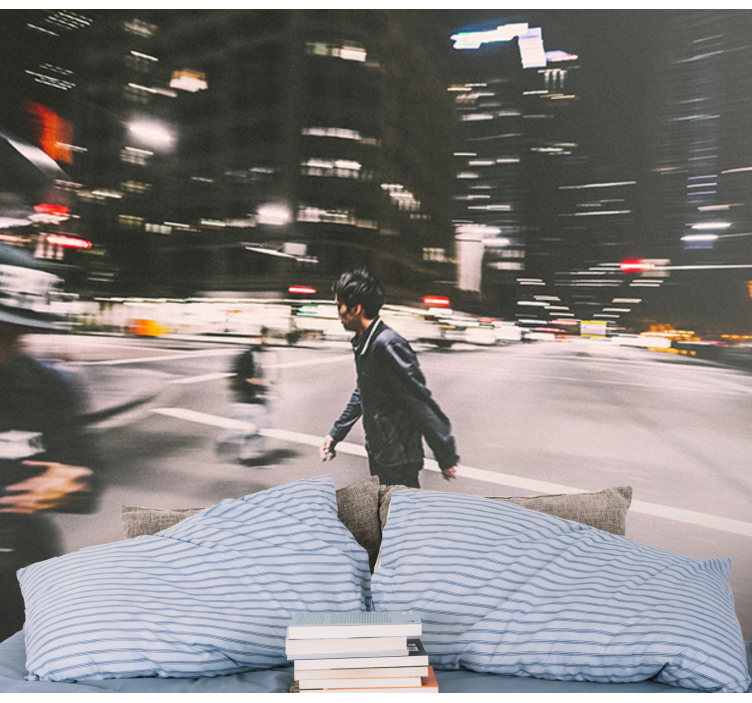 Fototapet byer urban natt skate - Tenstickers