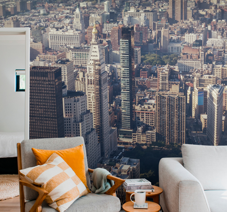 Fototapet byer urban utsikt - Tenstickers