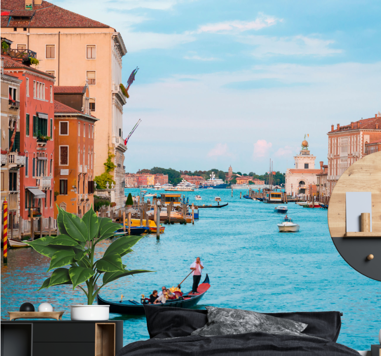 Fototapet byer venezia gondolscene - Tenstickers