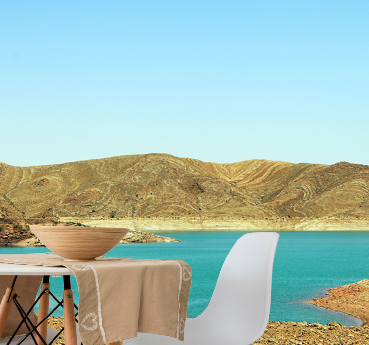 Fototapet fjell roelig fjellinnsjø - Tenstickers