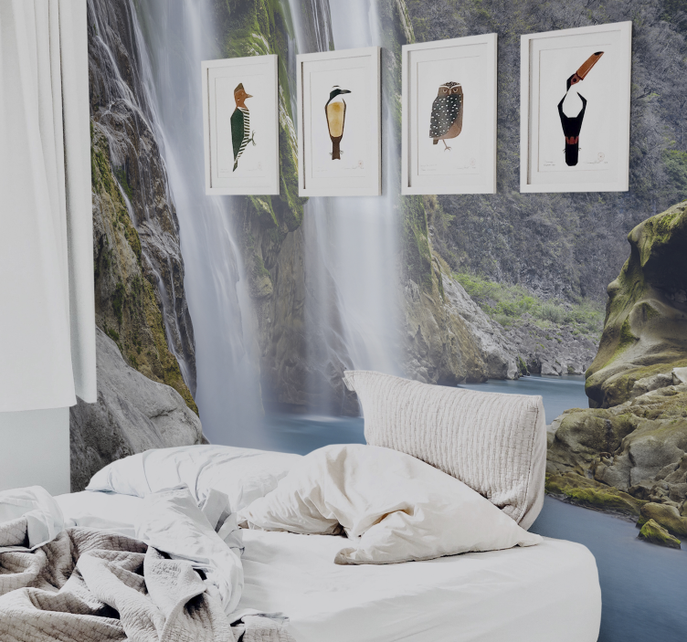 Fototapet foss med rolig fossefallperspektiv - Tenstickers