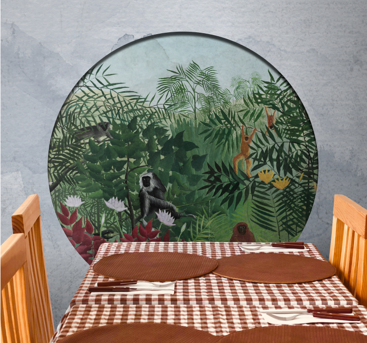 Fototapet jungel fargerik jungelscene - Tenstickers