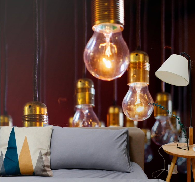 Fototapet kjøretøy edison lyspærekluster - Tenstickers