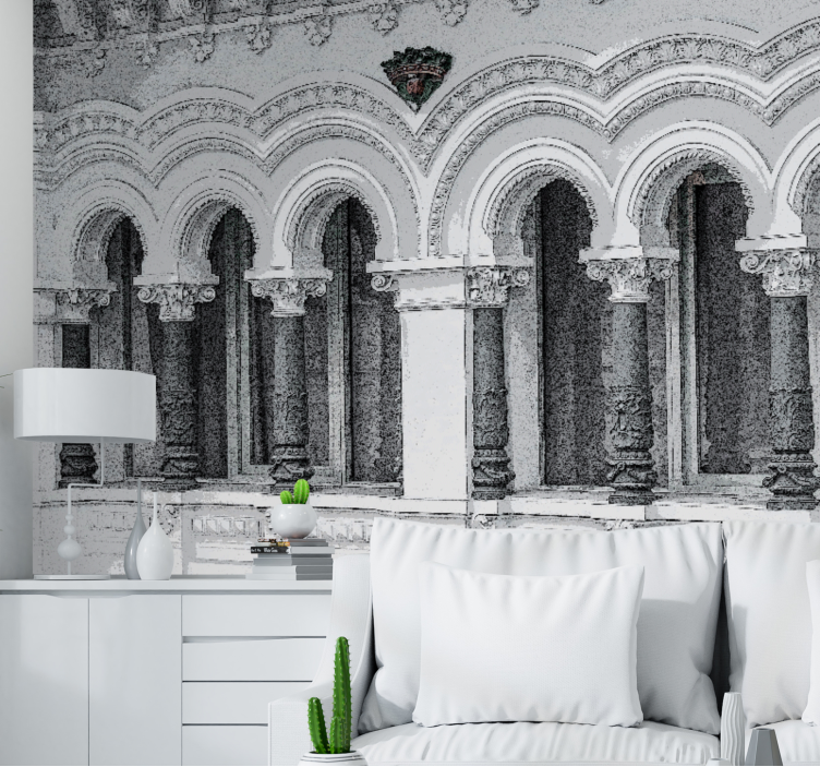 Fototapet klassisk kunst arkitektoniske buer detaljer - Tenstickers