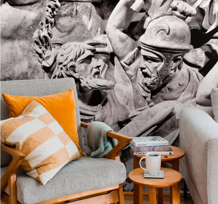 Fototapet klassisk kunst gammel slagscene - Tenstickers