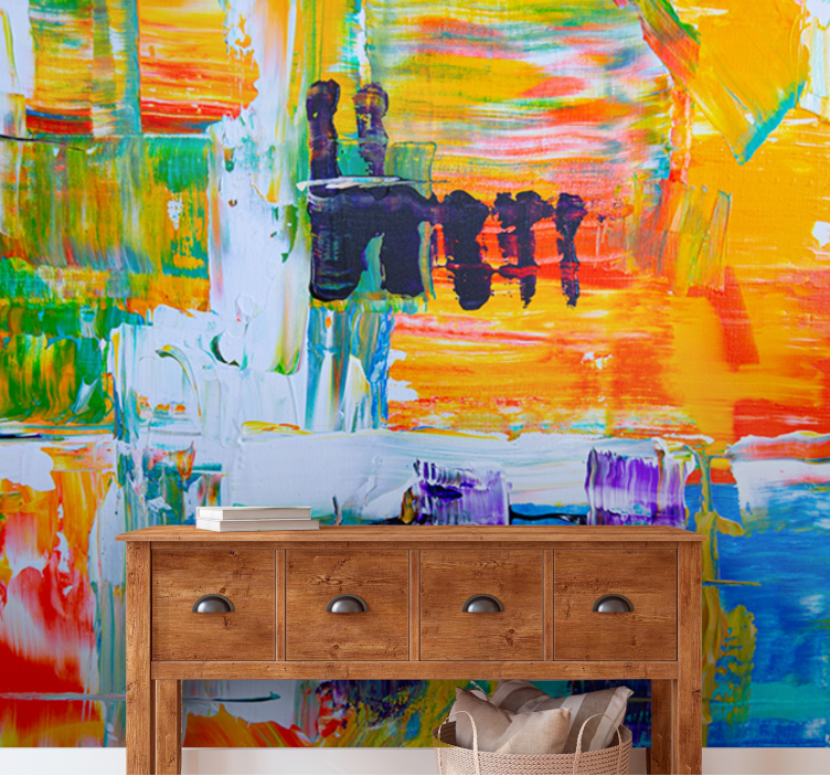 Fototapet kunst livlig abstrakt komposisjon - Tenstickers