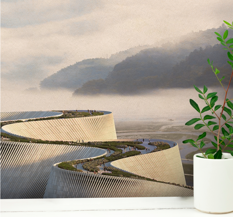 Fototapet landskap buet arkitektonisk form - Tenstickers