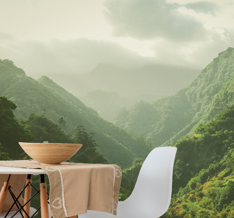 Fototapet landskap fjell dal landskap - Tenstickers