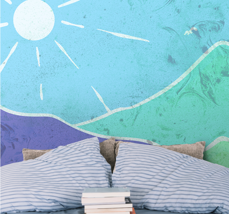 Fototapet landskap fjellandskap scene - Tenstickers