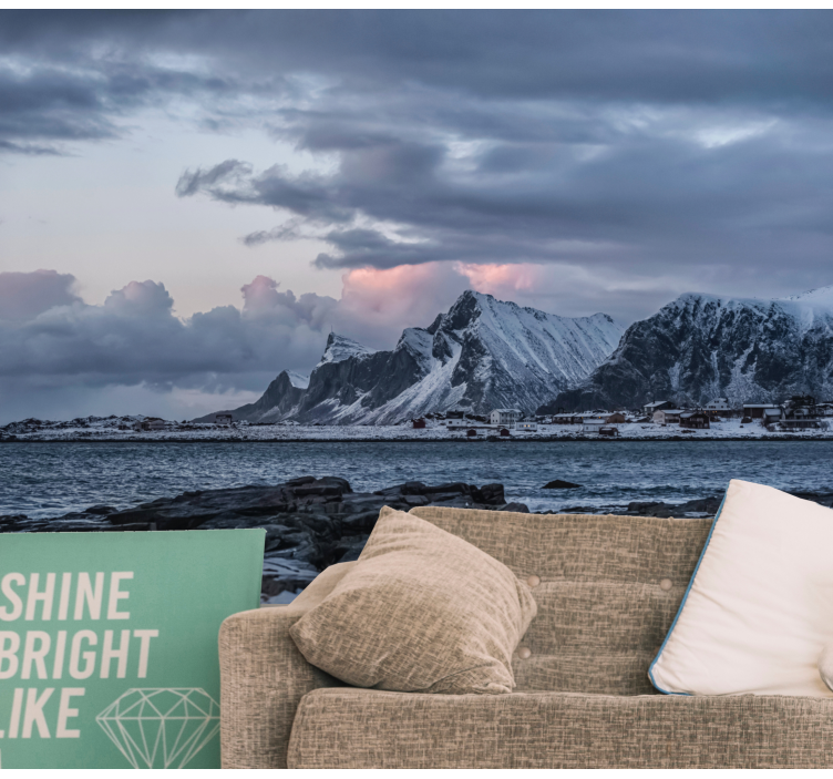 Fototapet landskap isbre toppene - Tenstickers