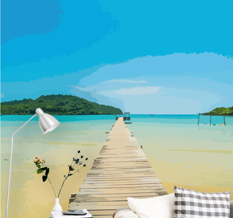 Fototapet landskap roelig kyststi - Tenstickers