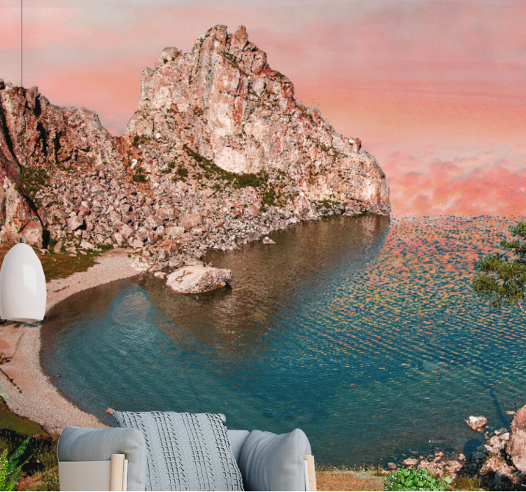 Fototapet landskap roende havutsikt - Tenstickers