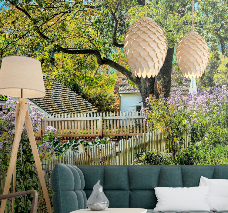 Fototapet landskap rolig hageutsikt - Tenstickers