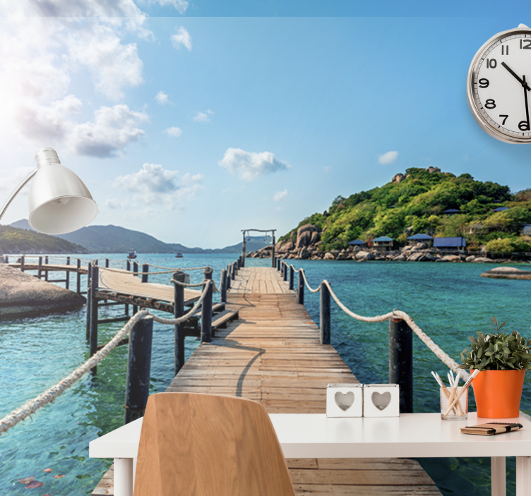 Fototapet landskap rolig kyststi - Tenstickers