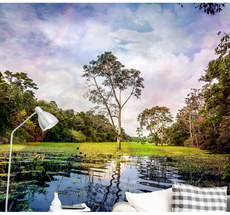 Fototapet landskap rolig naturscene - Tenstickers