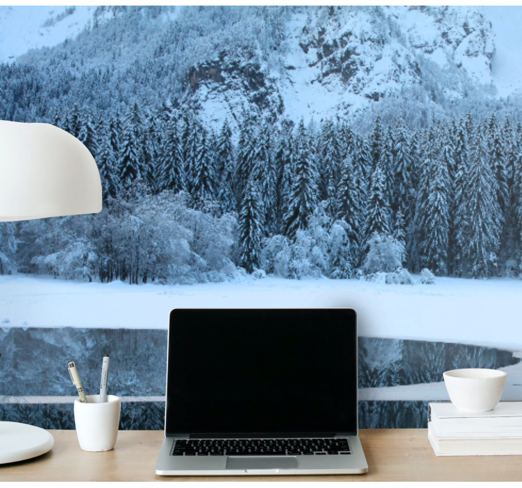 Fototapet landskap rolig vinterlandskap - Tenstickers