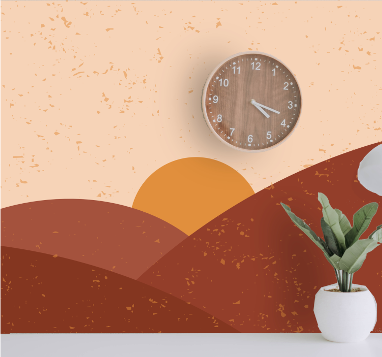 Fototapet landskap skumring over toppene - Tenstickers