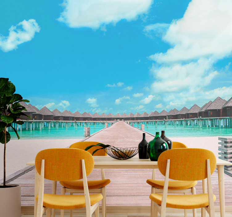 Fototapet landskap tropisk bryggevei - Tenstickers