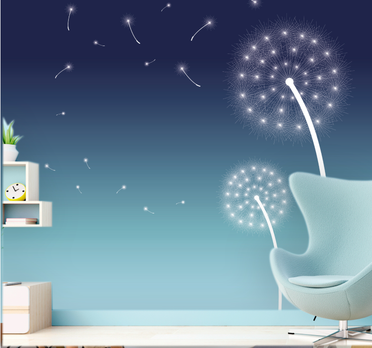 Fototapet løvetann myk bris - Tenstickers