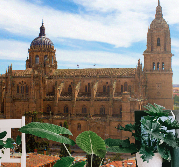 Fototapet madrid med utsikt over historisk katedral - Tenstickers