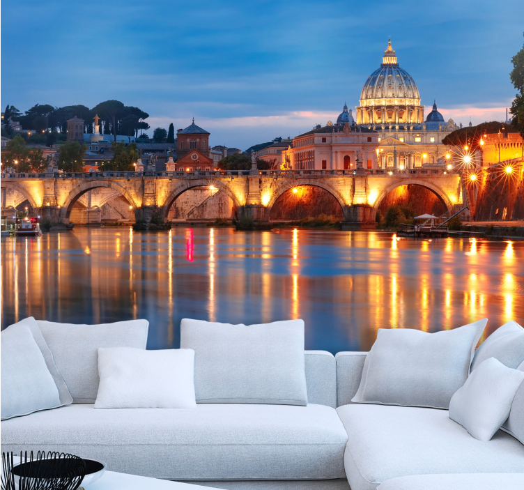 Fototapet madrid peterskirken i skumring - Tenstickers