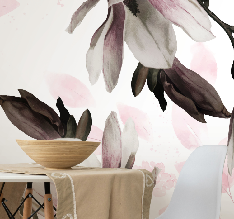 Fototapet magnolia elegante magnoliablomster - Tenstickers
