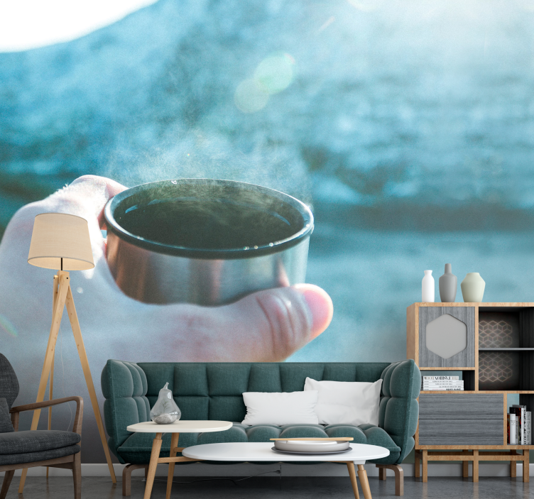 Fototapet mennesker som holder drikke - Tenstickers