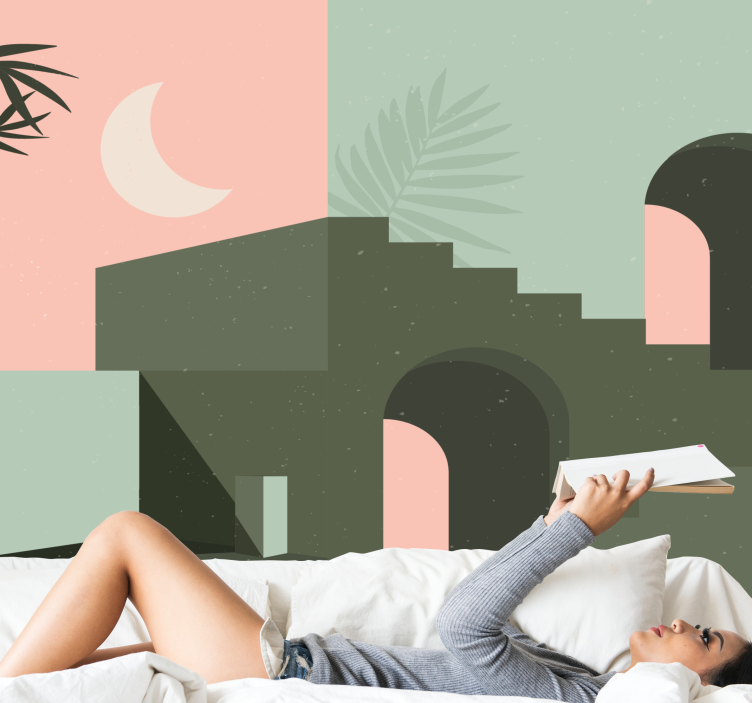 Fototapet moderne abstrakt geometrisk komposisjon - Tenstickers