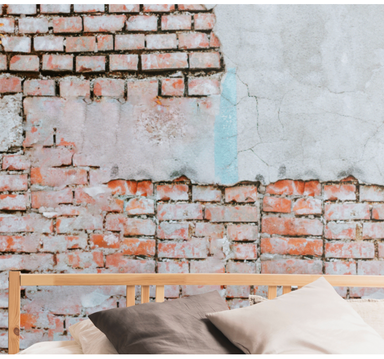 Fototapet murstein med eksponert murtekstur - Tenstickers