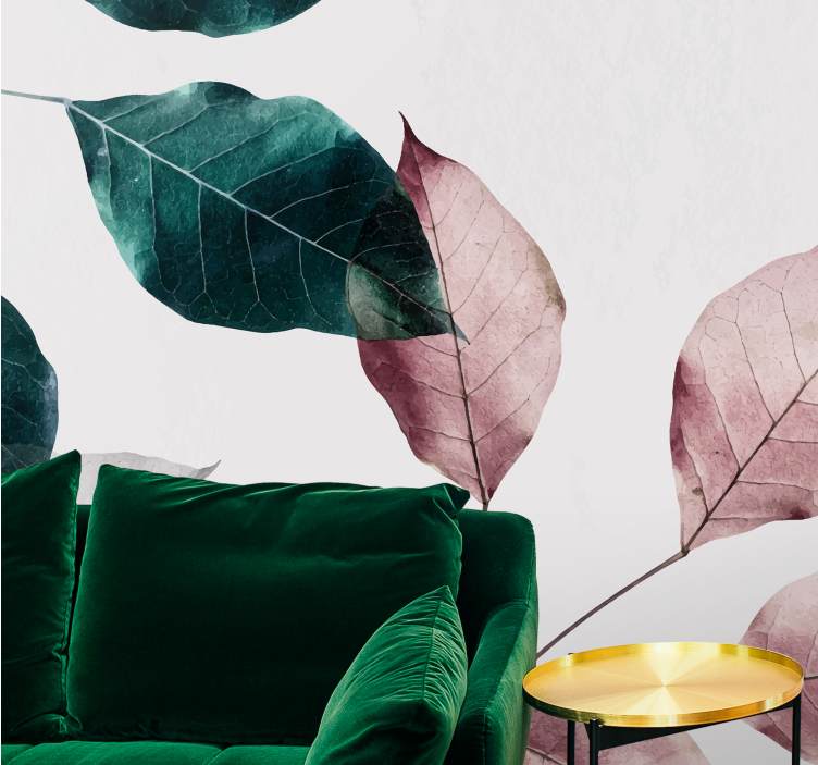 Fototapet natur elegante bladelementer - Tenstickers