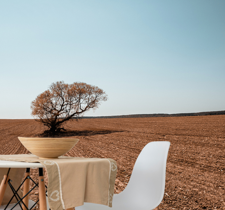 Fototapet natur ensom tre landskap - Tenstickers