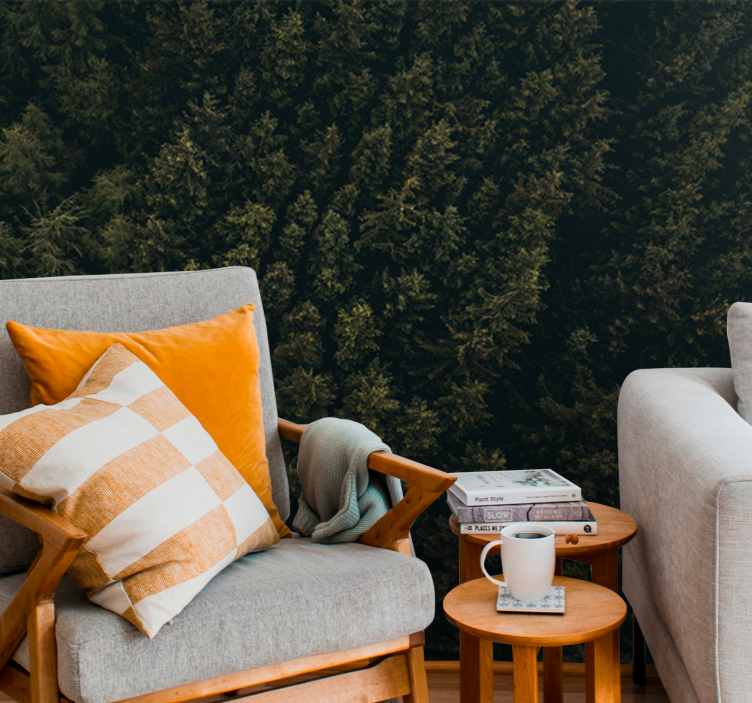 Fototapet natur frodig grønnkledt kanopi - Tenstickers