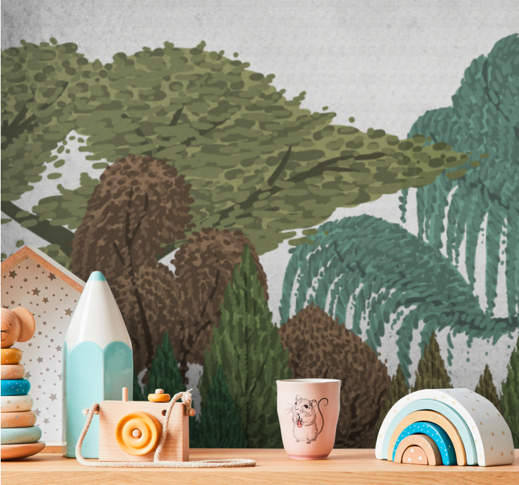 Fototapet natur livlig løvverk landskap - Tenstickers