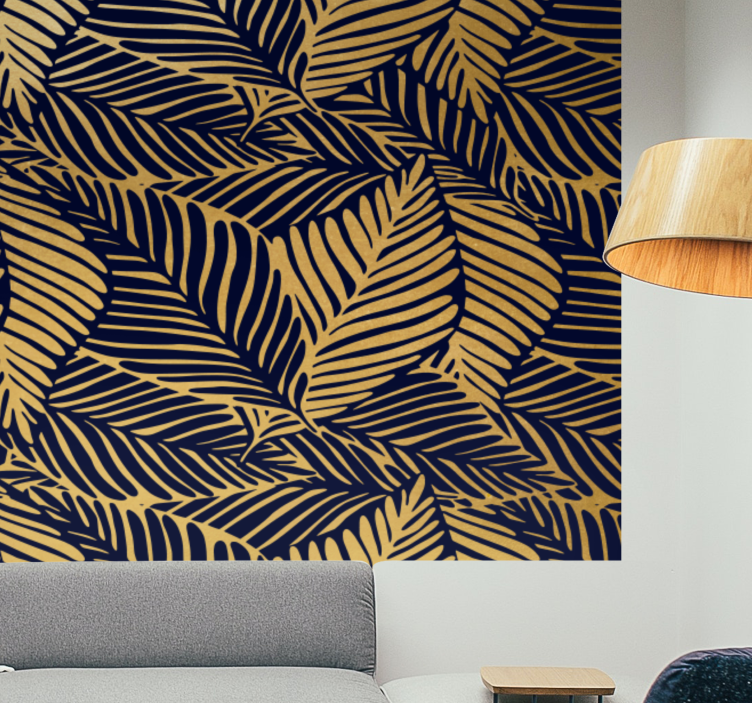 Fototapet natur med detaljerte bladmønstre - Tenstickers