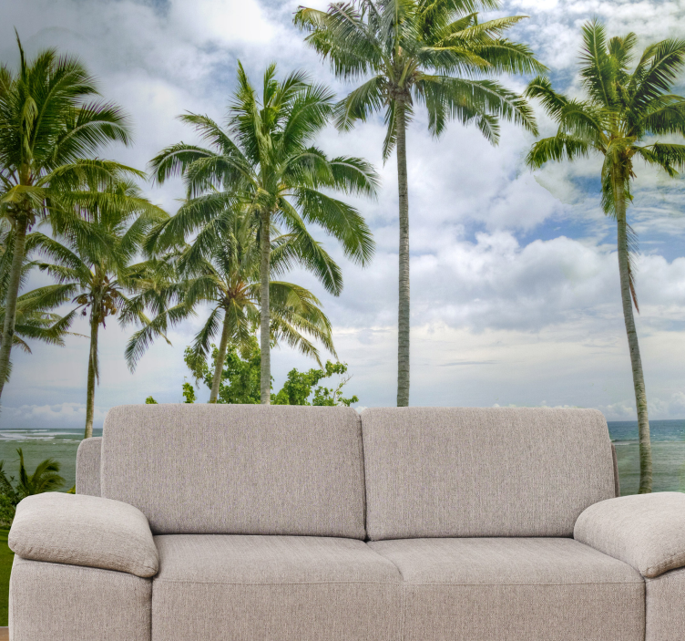 Fototapet natur med tropisk palmesyn - Tenstickers