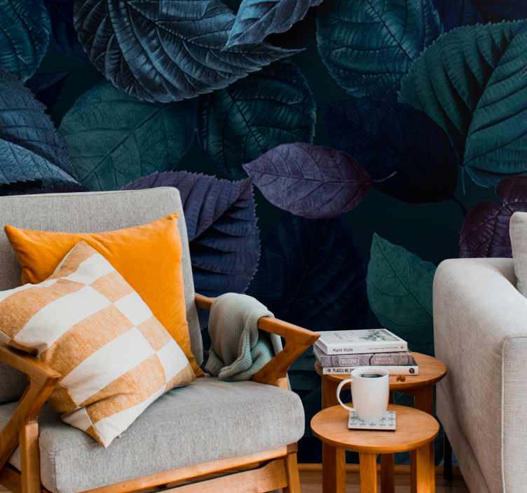 Fototapet natur myke bladmønstre - Tenstickers