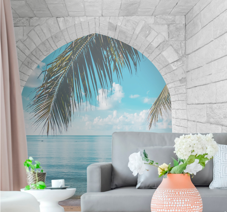 Fototapet natur palm tree retreat - Tenstickers