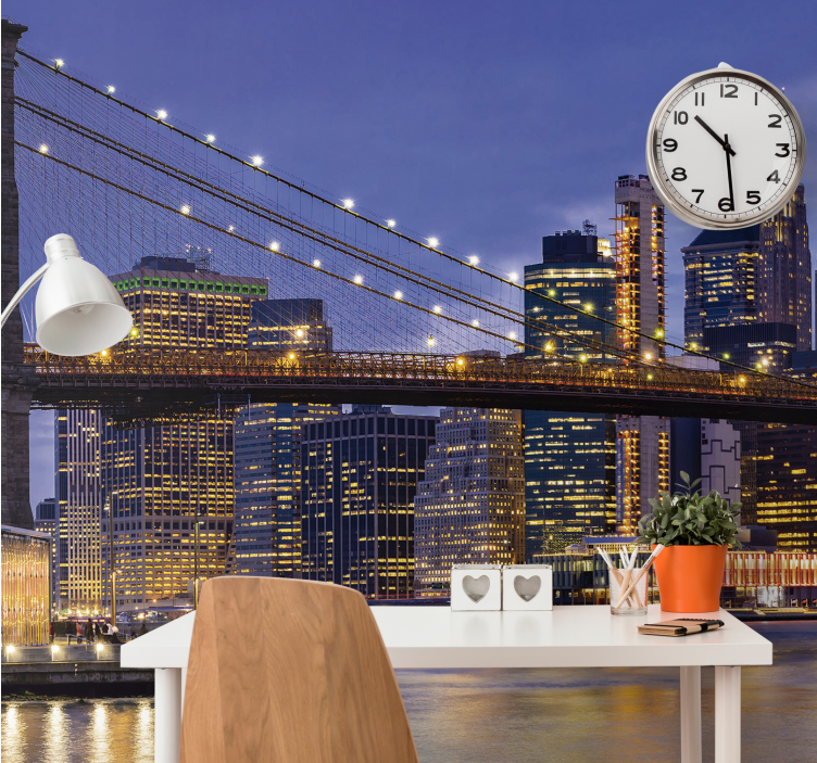 Fototapet new york brooklyn bridge bybilde - Tenstickers