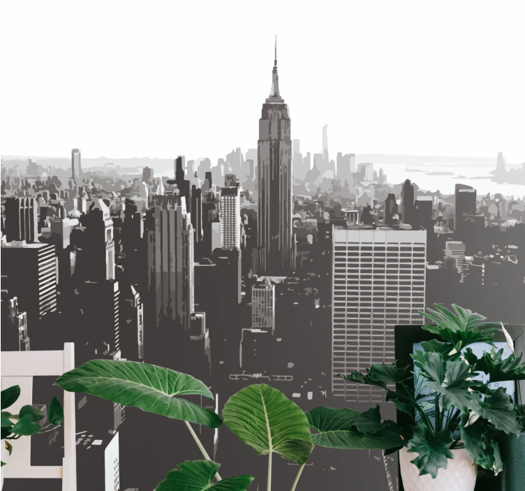 Fototapet new york skyline med empire state - Tenstickers