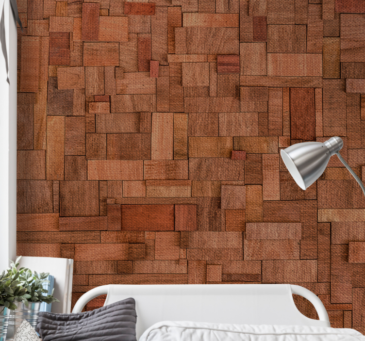 Fototapet stein med teksturerte treplanker - Tenstickers